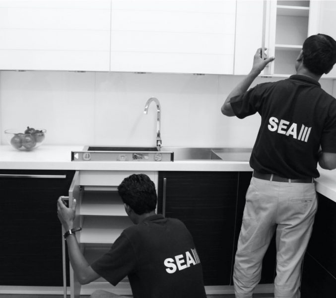 SEAFORM installation team fitting a kitchen